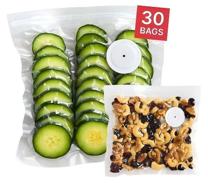 20-Pack Reusable Vacuum Food Bags (12x13") - BPA-Free, Leak-Proof, Freezer Safe