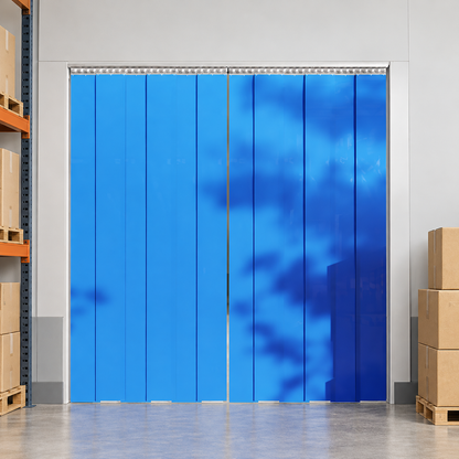Blue Flexible Door Strip Roll, 50 m