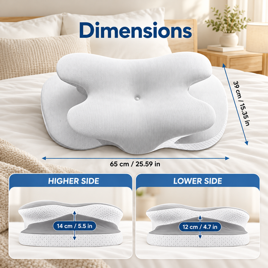 Butterfly Contour Memory Foam Pillow with Dual Heights