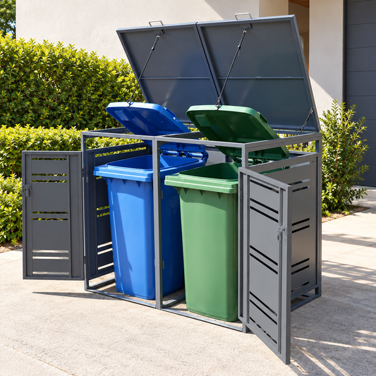 Outdoor Metal Wheelie Bin Storage Enclosure