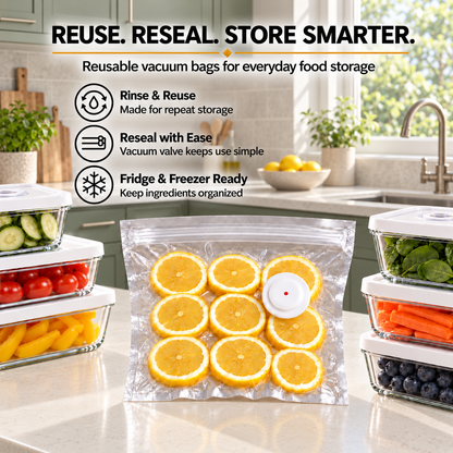 Complete Vacuum Food Storage Set | Handheld Sealer + FREE Bonus