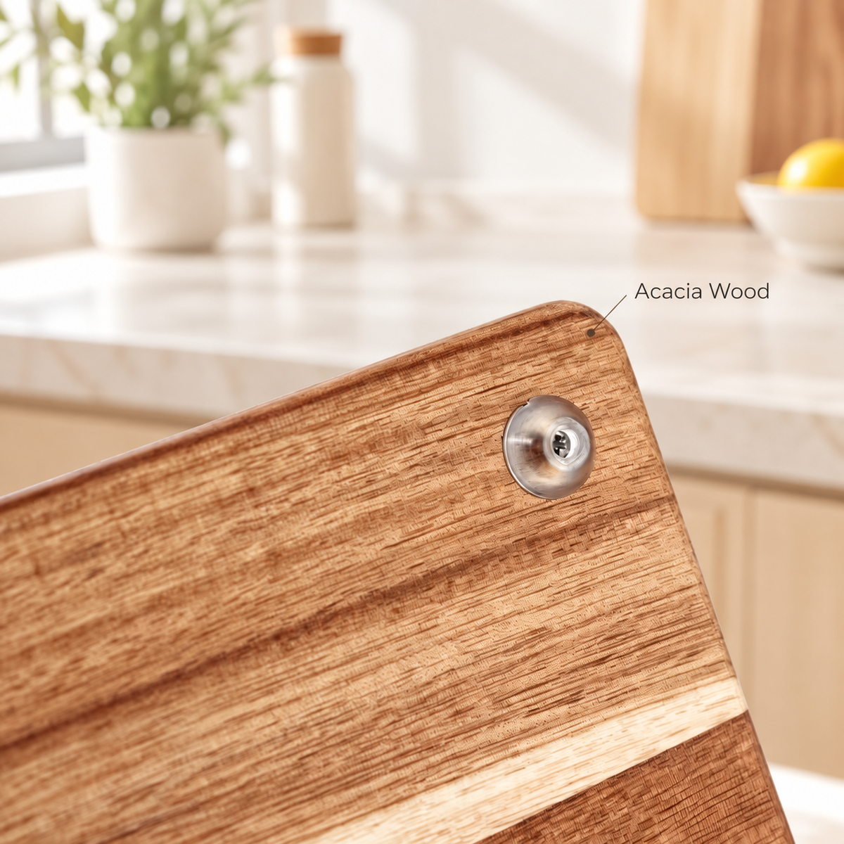 3-Piece Acacia Wood Cutting Board Set with Storage Stand