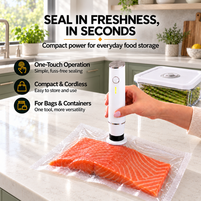 Complete Vacuum Food Storage Set | Handheld Sealer + FREE Bonus