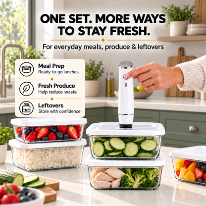 Complete Vacuum Food Storage Set | Handheld Sealer + FREE Bonus